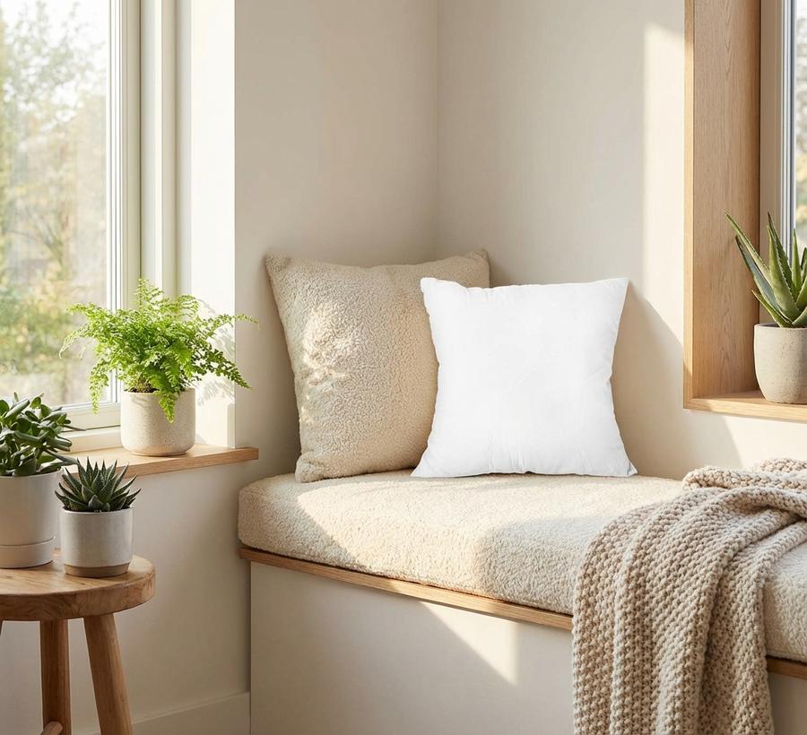 EDOW 16x16 pillow on a reading nook